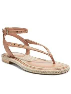 Vince Camuto Studded Leather T-Strap SaStudded Size 8 New NWT